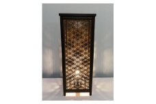 レーザー行灯「趣」Lサイズ  八重麻と胡麻幹（ゴマガラ）デザイン 高さ65cm LED電球付き