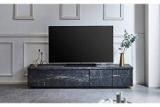 【開梱設置】テレビ台 Lクラス 幅180cm TV ブラック 黒 石目ガラス黒  テレビボード TV台 TVボード ローボード 家具