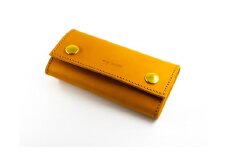 maf pinto レザーキーケース 本革 鍵入れ コンパクト マルチ カードキー イエロー