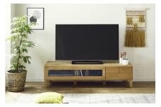 テレビ台 テレビボード 幅150 ホワイトオーク 無垢材 引き出し 収納 デッキ収納 TV台 ローボード 脚付き 大川家具 丸田木工 ボニー