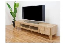 テレビ台 テレビボード 幅180 ホワイトオーク 無垢材 引き出し 収納 デッキ収納 TV台 ローボード 脚付き 大川家具 丸田木工 ボニー