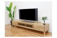 テレビ台 テレビボード 幅200 ホワイトオーク 無垢材 引き出し 収納 デッキ収納 TV台 ローボード 脚付き 大川家具 丸田木工 ボニー