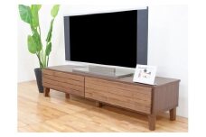 テレビ台 テレビボード 幅160 ウォールナット 無垢材 引き出し 収納 デッキ収納 TV台 ローボード 脚付き 大川家具 丸田木工 フェント