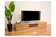 幅180テレビボード「ブロック」ホワイトオーク材【丸田木工】