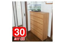 【洗面所などの限られた空間に便利】薄型チェスト 60cm幅5段 (ブラウン木目)