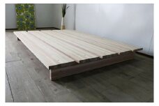 ＜調湿効果のある杉材＞国産杉ロータイプベッド／ダブル／無塗装／大川家具