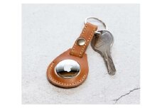 エアタグ用 キーホルダー カバー レザー 本革 キーリング apple airtag 【ライトブラウン】