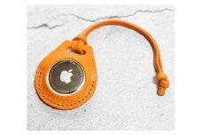 エアタグ用 ケース カバー レザー 本革 apple airtag 【オレンジ シュリンク】