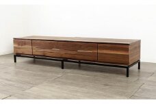 大川家具 ブローディ180TVボード 両引出し アイアン脚 天然木ウォールナット
