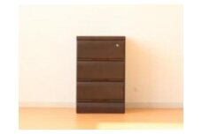 大川家具 チェスト ミニ 幅30cm 引出し 3段 サイド 収納 ブラウン