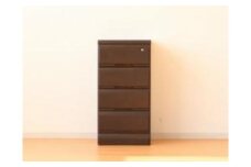 大川家具 チェスト ミニ 幅30cm 引出し 4段 サイド 収納 ブラウン