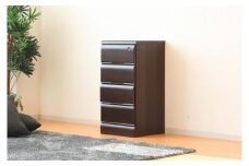 大川家具 チェスト ミニ 幅40cm 引出し 4段 サイド 収納 ブラウン