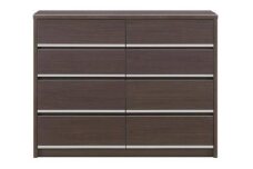 大川家具 チェスト 幅120cm ロータイプ 引出し 4段 シンプル ダークブラウン