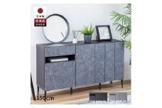 サイドボード 150cm リード ＜グレー×ブラック＞ 【モーブル】【大川家具】