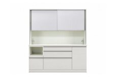 シュシュ 幅180cm キッチンボード オープンボード カップボード 引き戸 食器棚 完成品 ダイニングボード 大川家具