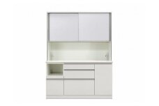 シュシュ 幅150cm キッチンボード オープンボード カップボード 引き戸 食器棚 完成品 ダイニングボード 大川家具