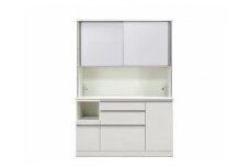 シュシュ キッチンボード 幅140cm オープンボード カップボード 引き戸 食器棚 完成品 ダイニングボード 大川家具