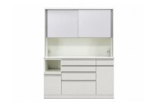 シュシュH キッチンボード ハイタイプ 幅160cm オープンボード 引き戸 食器棚 完成品 カップボード ダイニングボード 大川家具