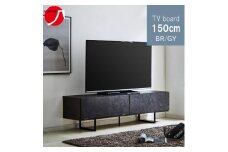 テレビボード幅150☆ローボード 脚付き セラミック調柄　カラー：BR