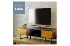 テレビボード幅145☆木目調 ローボード リビング家具　カラー：BR