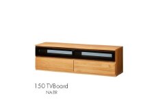 テレビボード 幅150☆木目調 ガラス扉 ローボード　カラー：NA