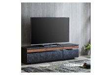 テレビボード 幅150☆ 天然木 ウォールナット無垢材 グレー　カラー：DGY