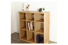 大川家具 ファイン 90cm ブックシェルフ 高さ95cm 天然木 ブラックアッシュ(タモ)