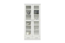 家具 本棚 書棚 幅80cm 収納 棚 収納家具 モダンデザイン【ホワイト】