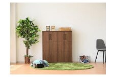家具 靴 収納 玄関収納 幅105cm シューズボックス ラック 高さ 低め ロータイプ【ブラウン】