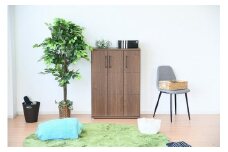 家具 靴 収納 玄関収納 幅80cm シューズボックス ラック 高さ 低め ロータイプ【ブラウン】