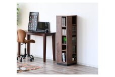 大川家具 回転 本棚 5段 高さ120cm【ブラウン】
