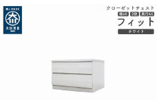 クローゼット チェスト 幅60 2段 奥行44 ホワイト色 タンス 押入れ収納 衣類収納 桐 箪笥 大川家具 丸田木工 フィット