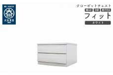 クローゼット チェスト 幅60 2段 奥行55 ホワイト色 タンス 押入れ収納 衣類収納 桐 箪笥 大川家具 丸田木工 フィット