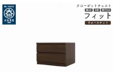 クローゼット チェスト 幅60 2段 奥行44 ウォールナット色 タンス 押入れ収納 衣類収納 桐 箪笥 大川家具 丸田木工 フィット
