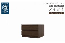 クローゼット チェスト 幅60 2段 奥行55 ウォールナット色 タンス 押入れ収納 衣類収納 桐 箪笥 大川家具 丸田木工 フィット