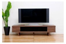 テレビ台 テレビボード 幅160 ウォールナット 無垢材 引き出し 収納 デッキ収納 TV台 ローボード 脚付き 大川家具 丸田木工 リード