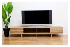 テレビ台 テレビボード 幅200 ホワイトオーク 無垢材 引き出し 収納 デッキ収納 TV台 ローボード 脚付き 大川家具 丸田木工 リード