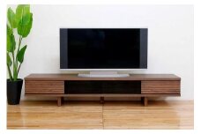 テレビ台 テレビボード 幅200 ウォールナット 無垢材 引き出し 収納 デッキ収納 TV台 ローボード 脚付き 大川家具 丸田木工 リード