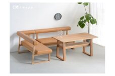 LDセット　セレーノ　右肘タイプ　オーク無垢　135×75【大川市・辻製作所】