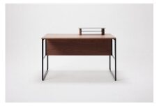 パソコンデスク リモートワーク ウォールナット 120 ミニシェルフ付 WAAKstation2WN 1207 minishelf