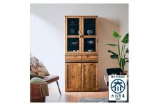 【Chatra／チャトラ 幅80cmダイニングボード ナチュラル】★シンプルでお部屋に合わせやすい食器棚
