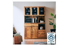 【Chatra／チャトラ 幅120cmオープンボード ナチュラル】★シンプルでお部屋に合わせやすい食器棚