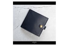 maf pinto (マフ ピント) 二つ折り財布 スナップボタン付き ネイビー レザー 本革 日本製