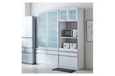【開梱設置】ヘネシー キッチンボード 幅70cm 耐震 食器棚 引き戸 ダイニングボード 完成品 スリム 大川家具