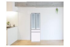 （ホワイト柾目）【開梱設置】 クロノス 食器棚 幅60cm ダイニングボード 完成品 キッチン収納 スリム ホワイト ブラウン 大川家具 キッチンボード