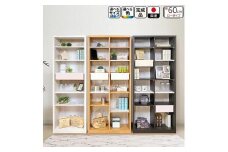 【完成品】書棚 本棚 完成品 組み立て不要 薄型 本棚 スリム オープンラック 棚 可動棚 木製 幅60cm 奥行30cm 高さ130cm ルーベルト（本体ブラウン）