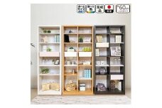 【完成品】書棚 本棚 完成品 組み立て不要 薄型 本棚 スリム オープンラック 棚 可動棚 木製 幅60cm 奥行30cm 高さ180cm ルーベルト（本体ブラウン）