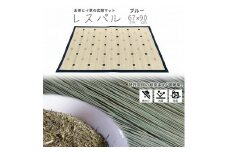い草玄関マット　DXレスパル　ブルー　67×90