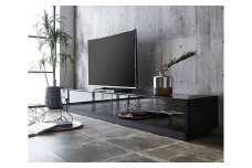 【開梱設置】テレビ台 ルーチェ ガラスタイプ 幅210-240cm TV ブラック 黒 テレビボード TV台 TVボード ローボード 家具