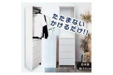 ランドリー収納 薄型 ランドリーラック ラク家事 収納（幅55cmレノアリセット）ハンガー収納 スリム 国産 完成品 ランドリーチェスト 洗面所 収納